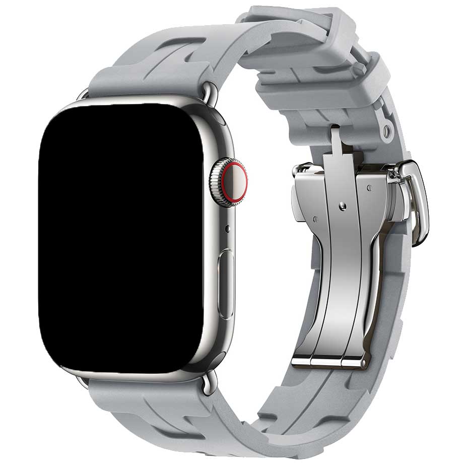 Bracelet sport Hermès simple tour kilim Apple Watch - gris