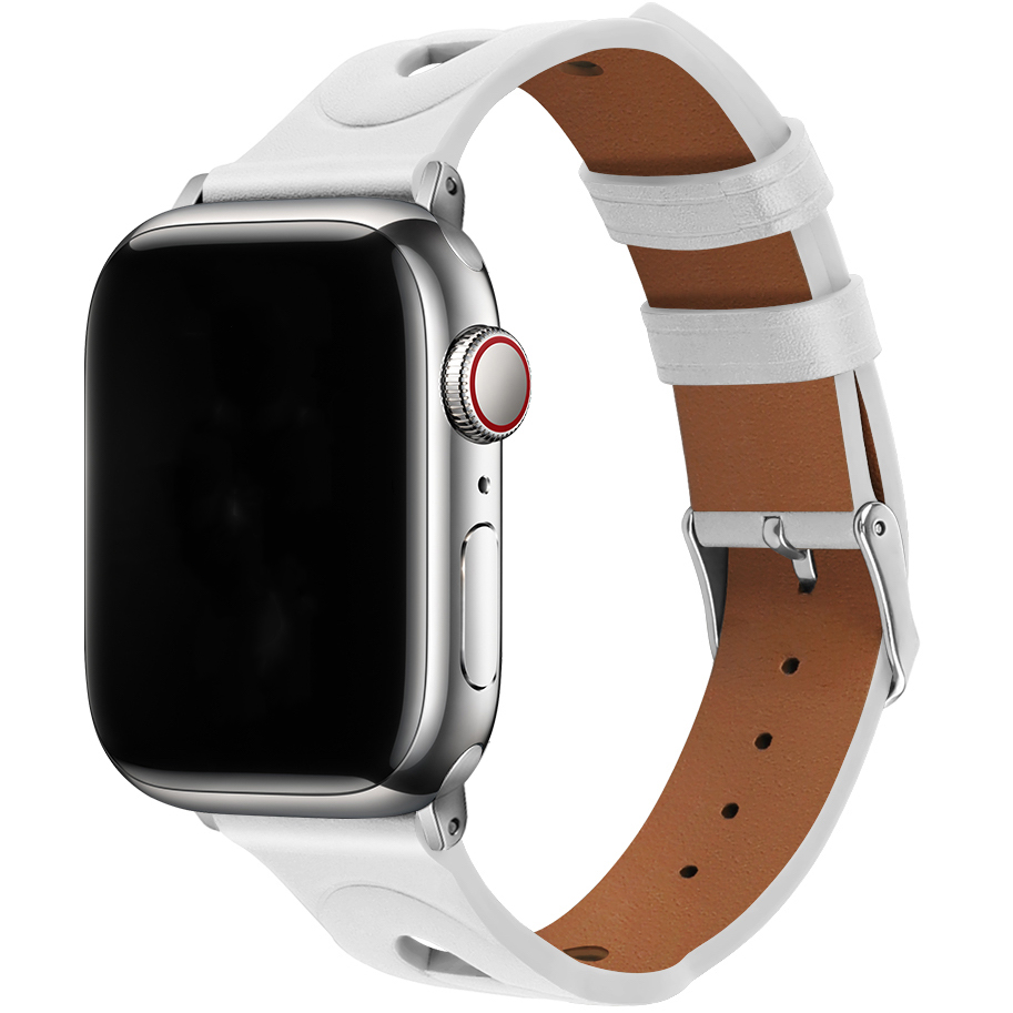 Bracelet en cuir Hermès Apple Watch - blanc