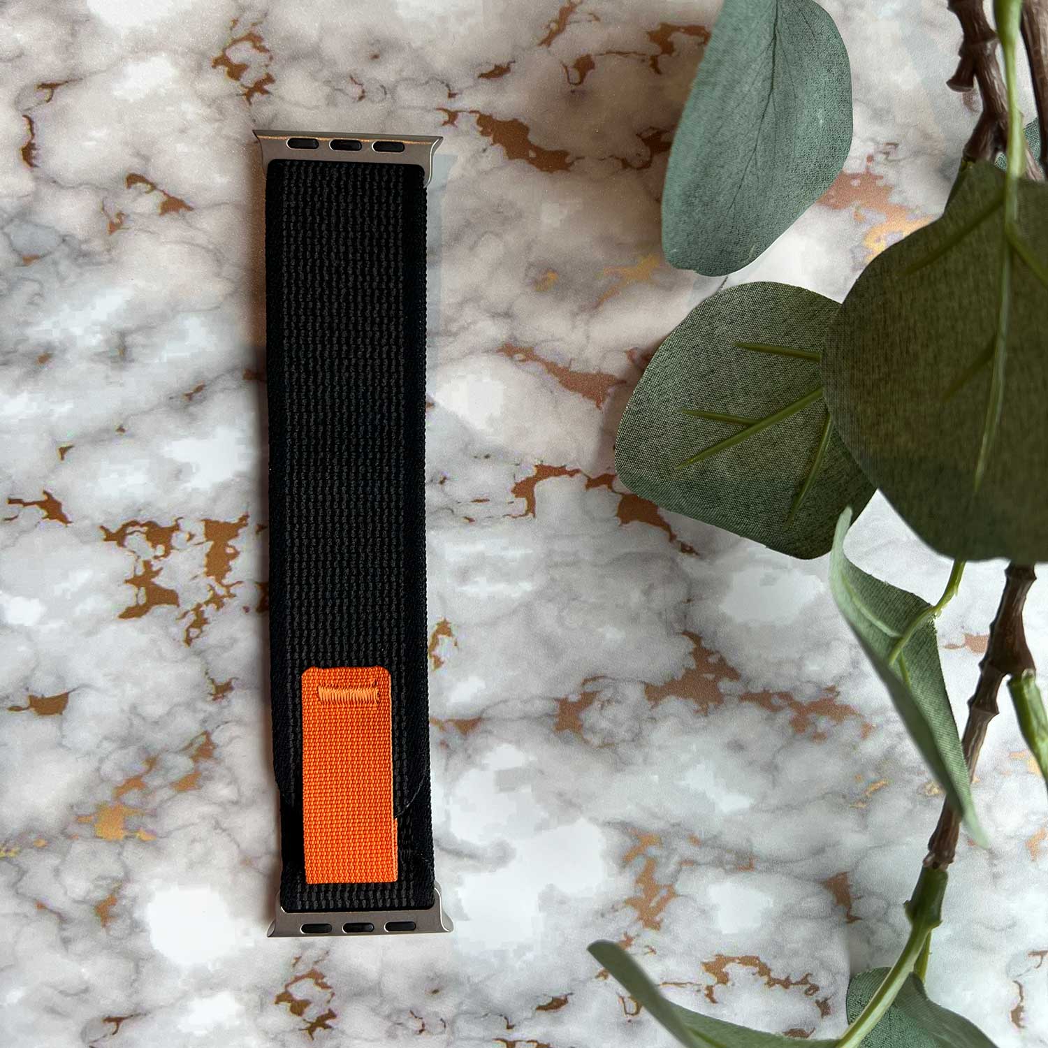 Bracelet Boucle Trail en nylon Apple Watch - noir gris