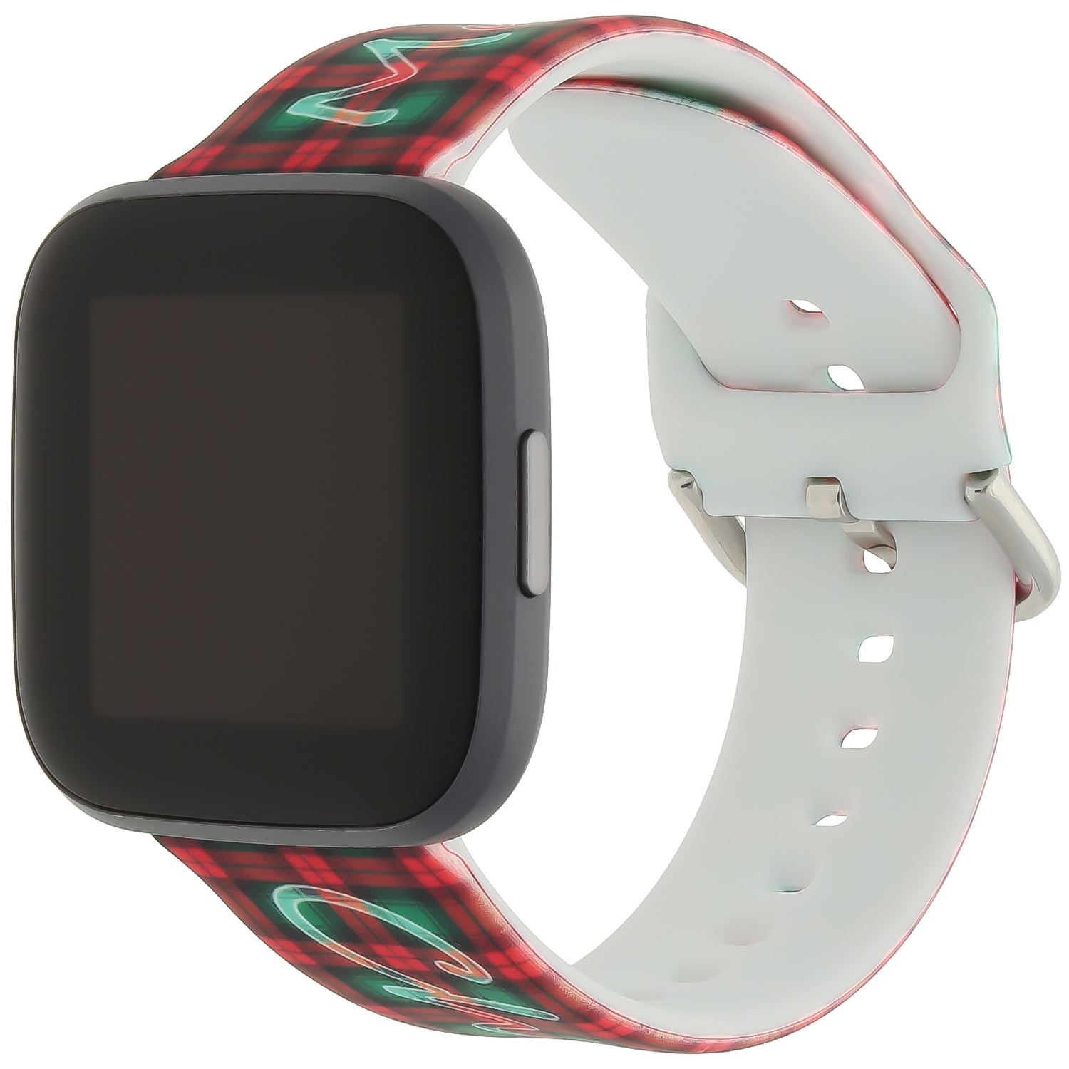 Bracelet sport imprimé Fitbit Versa - écossais de Noël