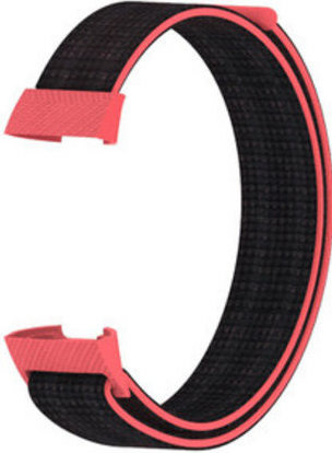 Bracelet boucle sport en nylon Fitbit Charge 3 & 4 - rose noir