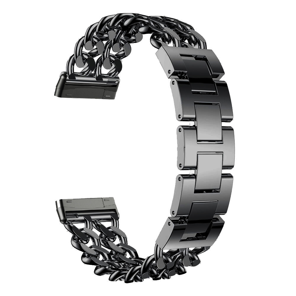 Bracelet acier cow-boy Fitbit Versa 3 / Sense - noir