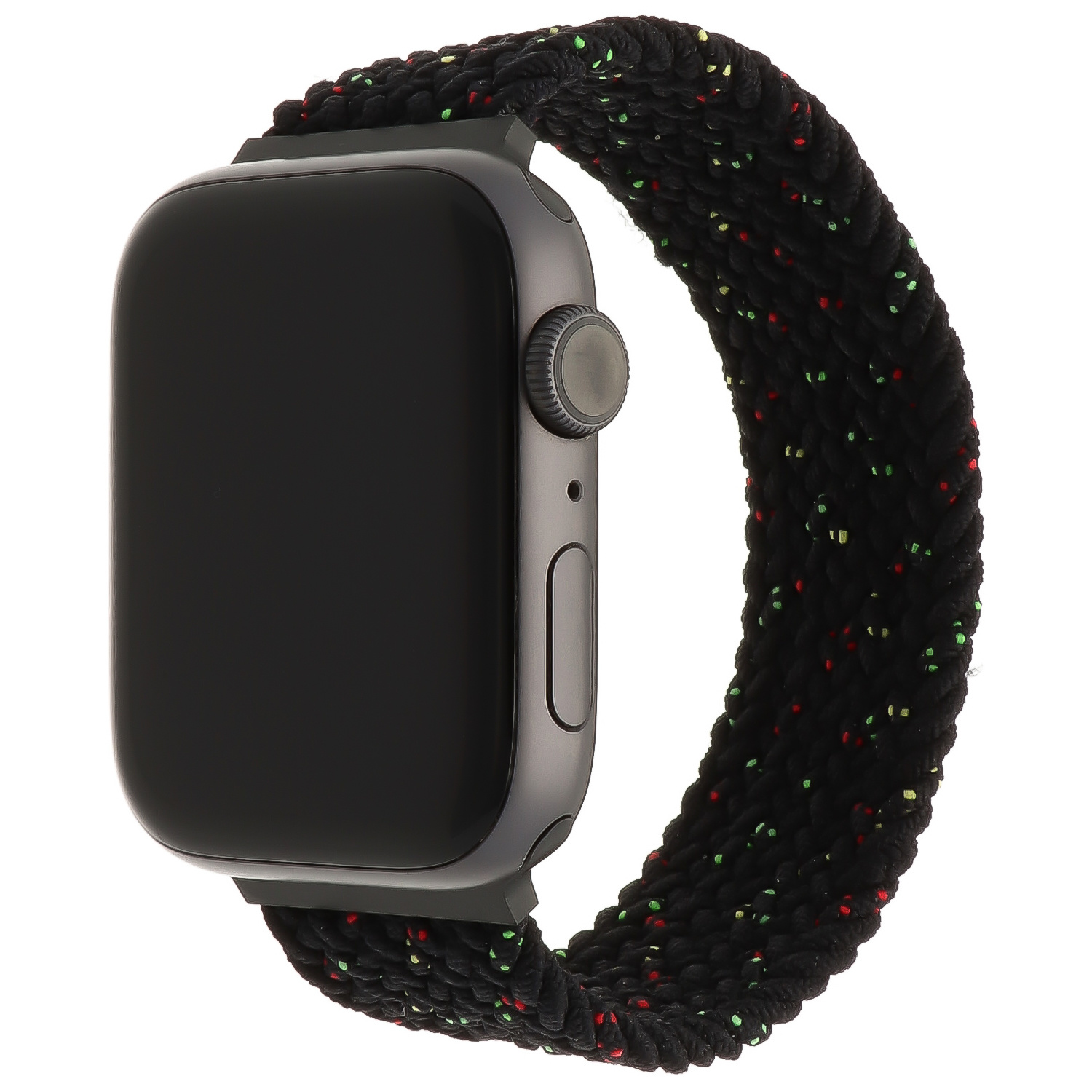 Bracelet nylon Boucle unique tressé Apple Watch - unité noir