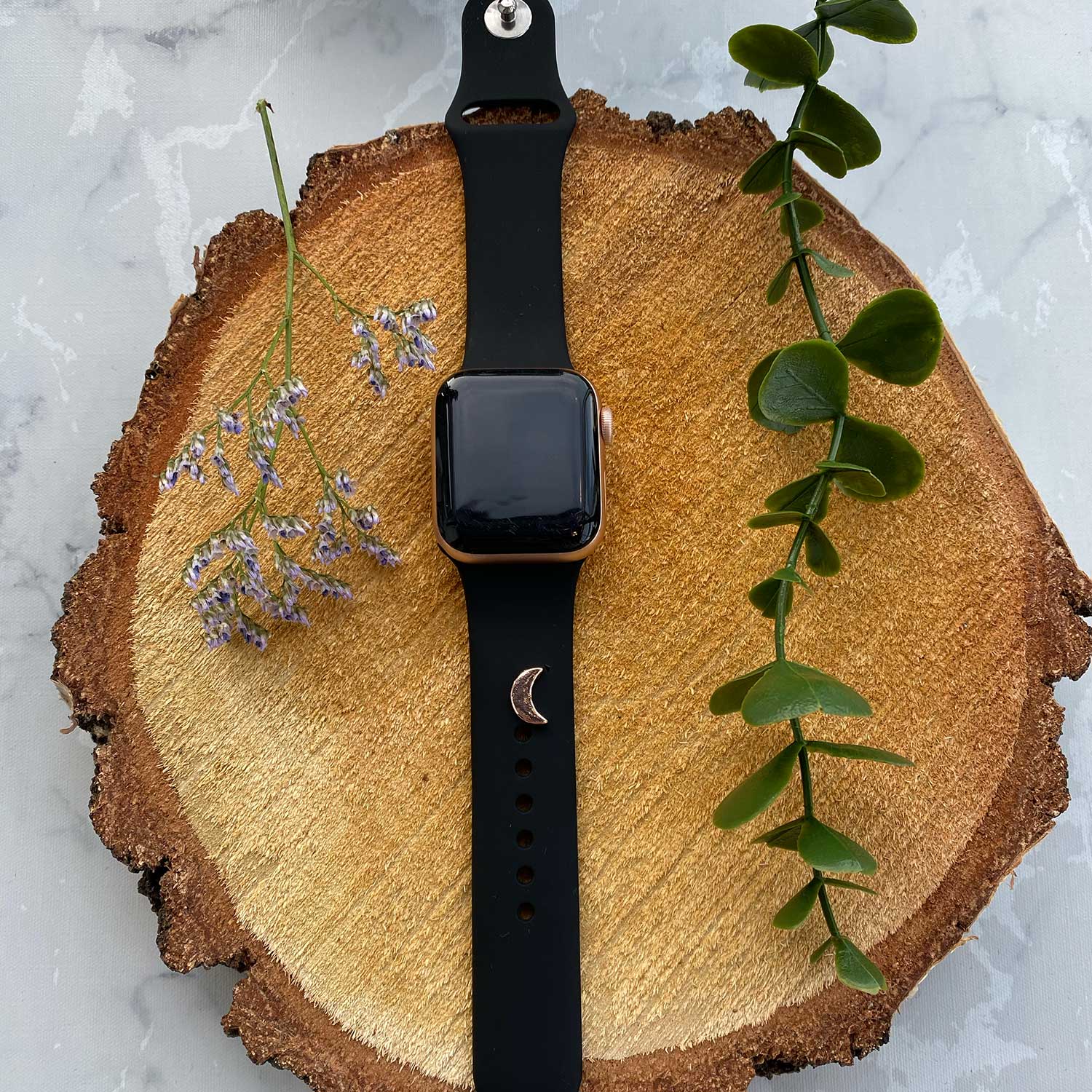 Bijoux Apple Watch - or rose lunaire