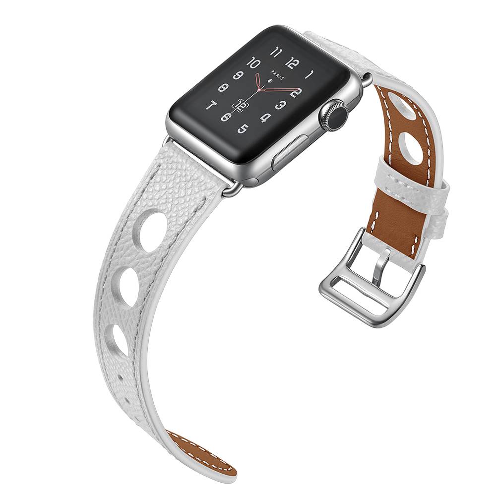 Bracelet en cuir Hermès Apple Watch - blanc