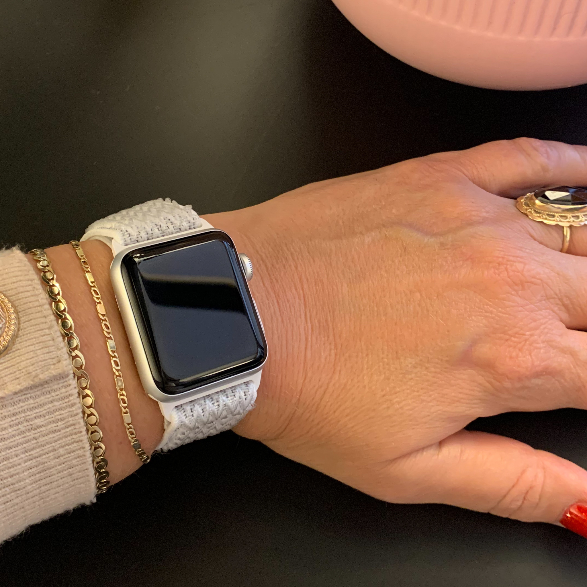 Bracelet nylon solo Apple Watch - blanc