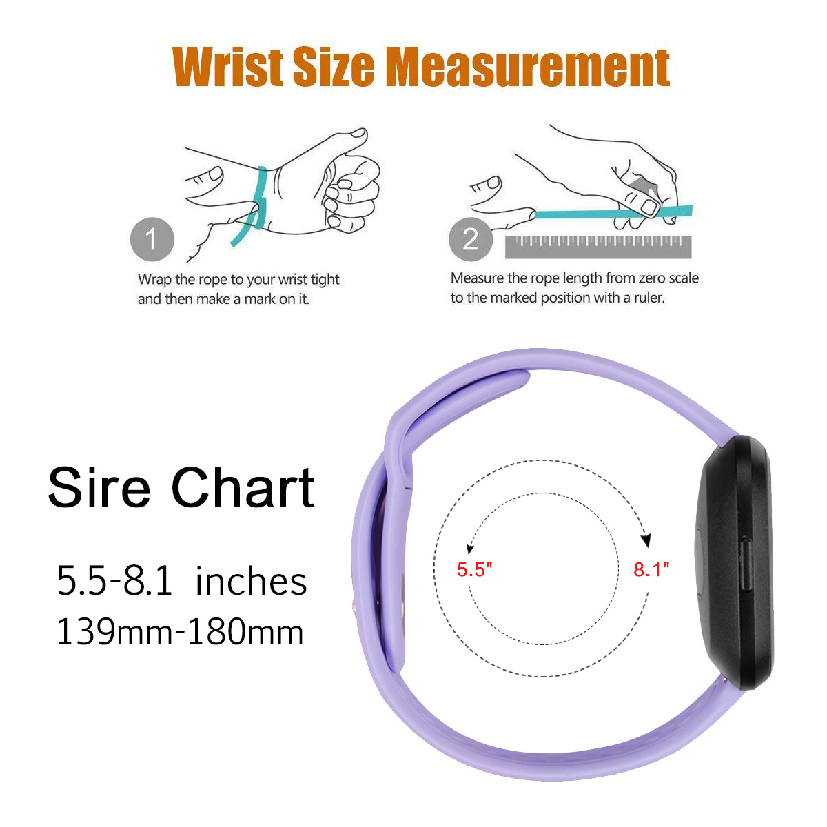 Bracelet sport en silicone Fitbit Versa - violet clair