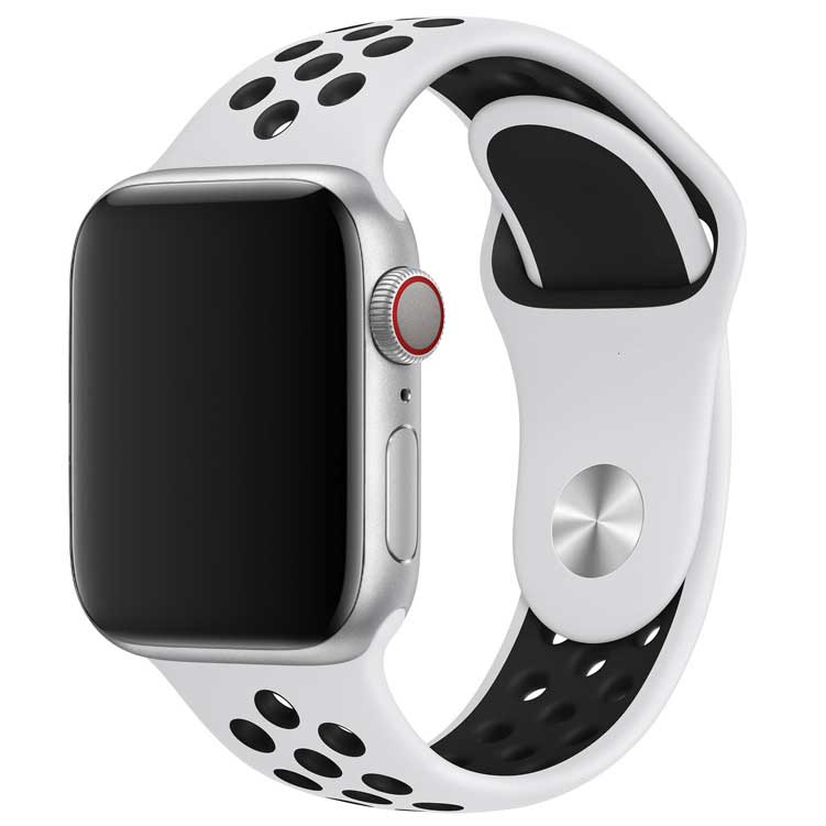 Bracelet sport double Apple Watch - blanc noir