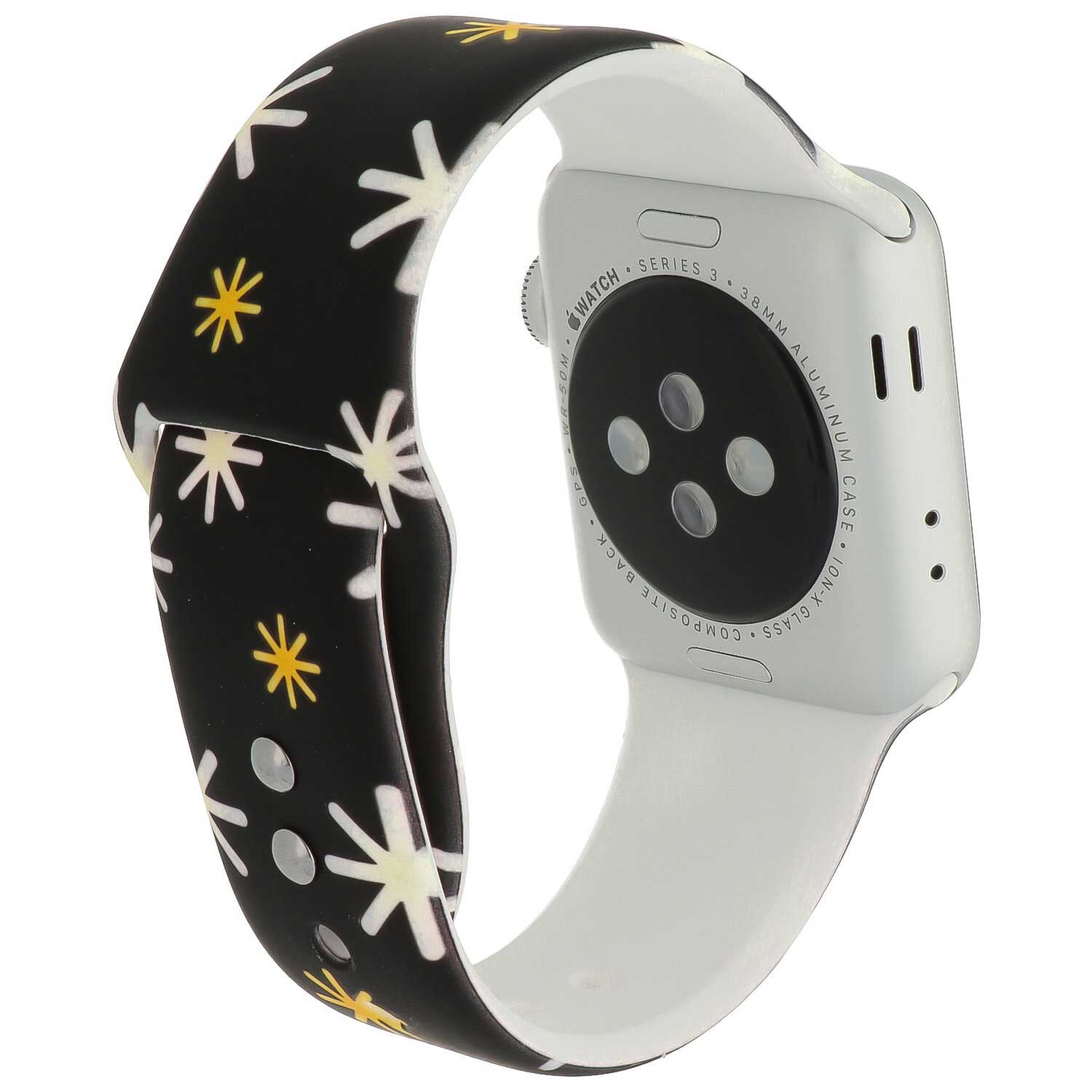 Bracelet sport imprimé Apple Watch - noir de Noël