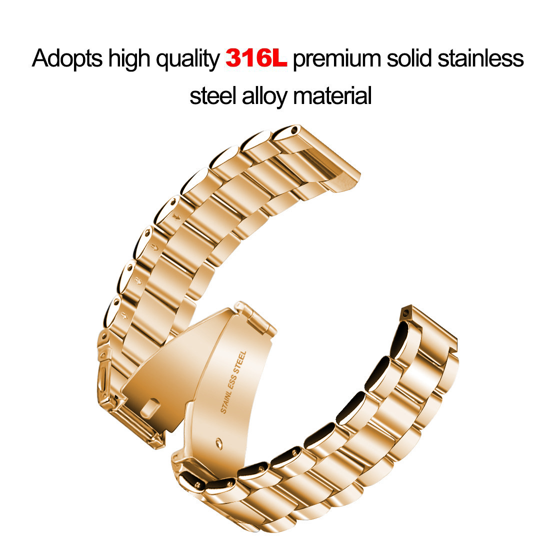 Bracelet acier perles Fitbit Versa - rose or
