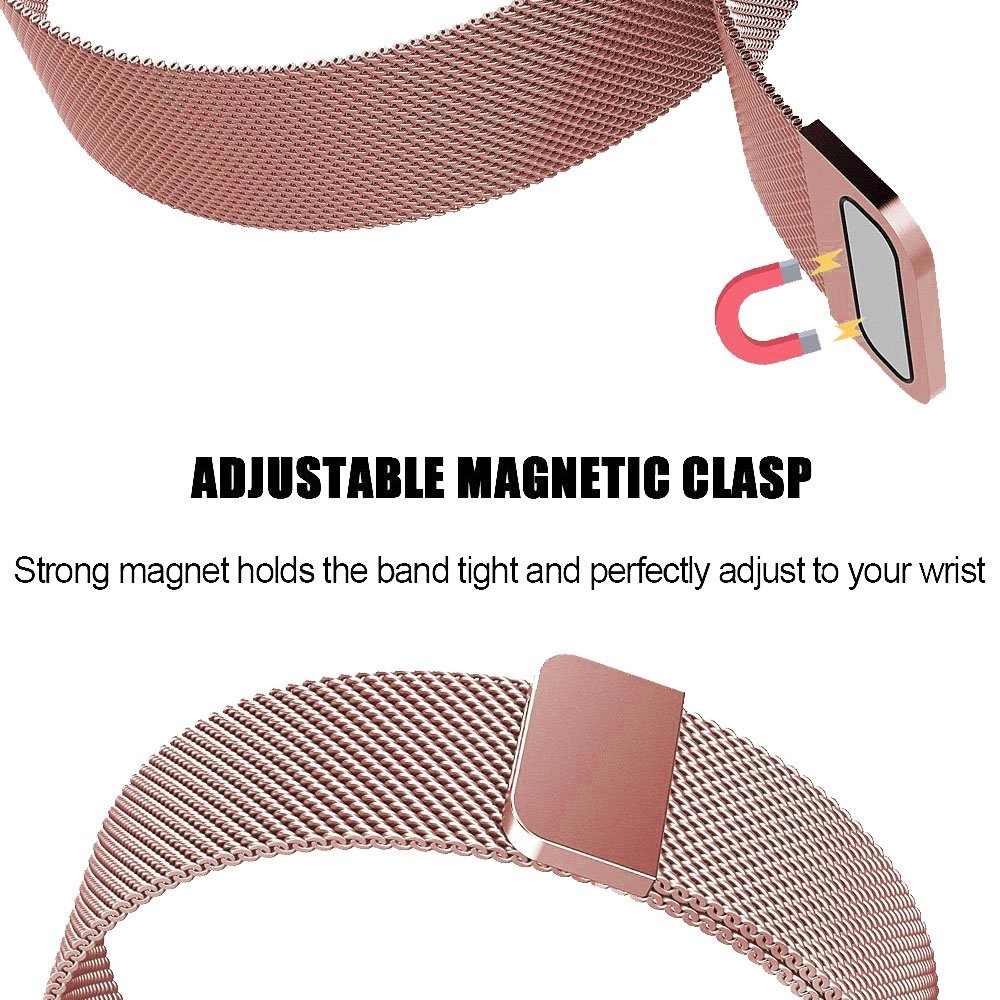 Bracelet milanais Fitbit Versa - rose rouge