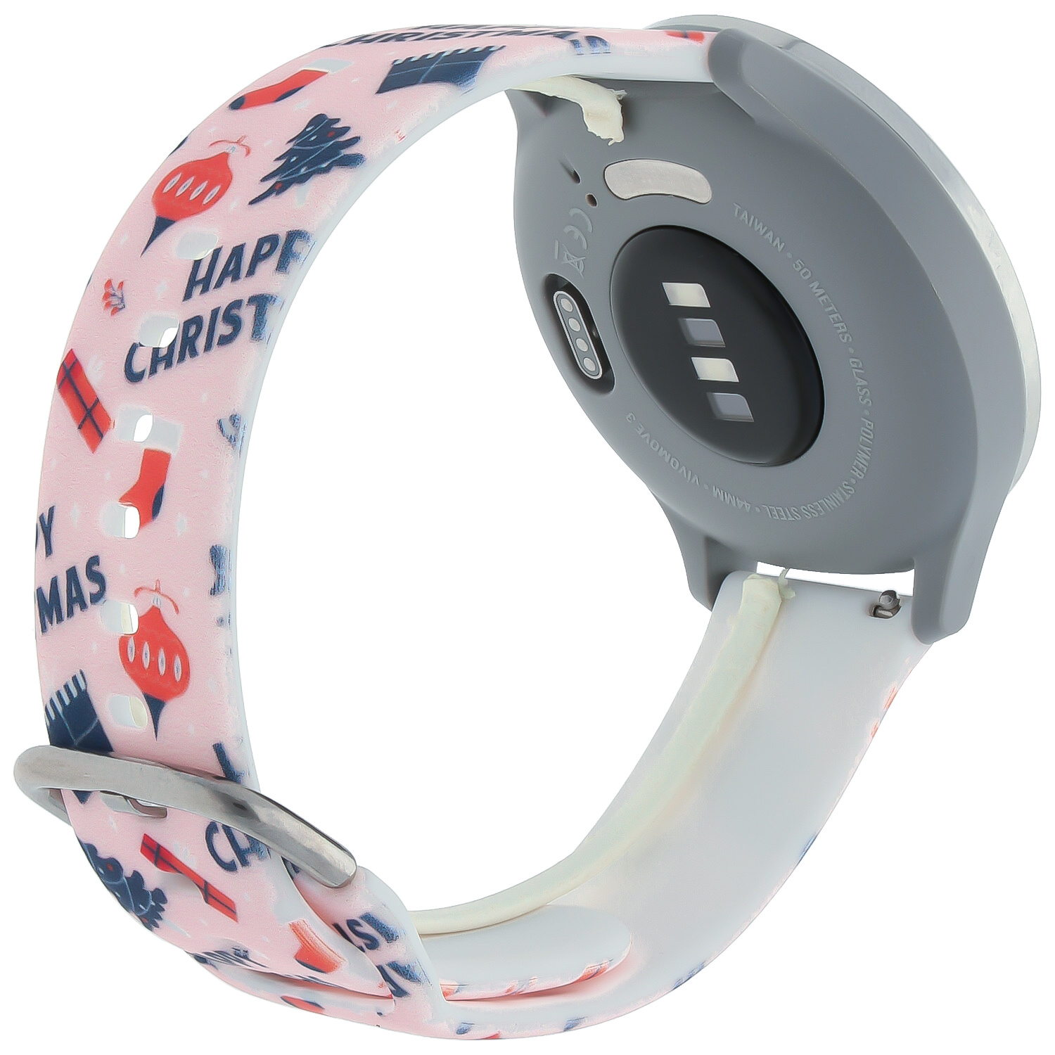 Bracelet sport imprimé Samsung Galaxy Watch - rose de Noël