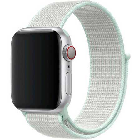 Bracelet boucle sport en nylon Apple Watch - teinte bleu-vert