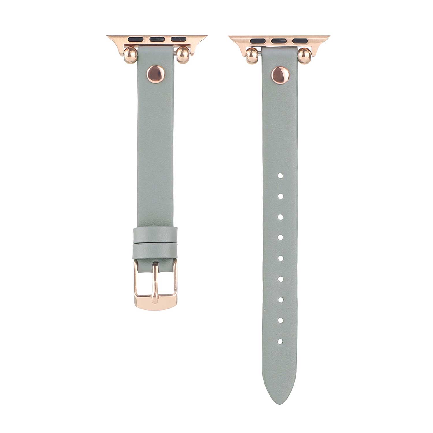 Bracelet en cuir fin Apple Watch - bleu