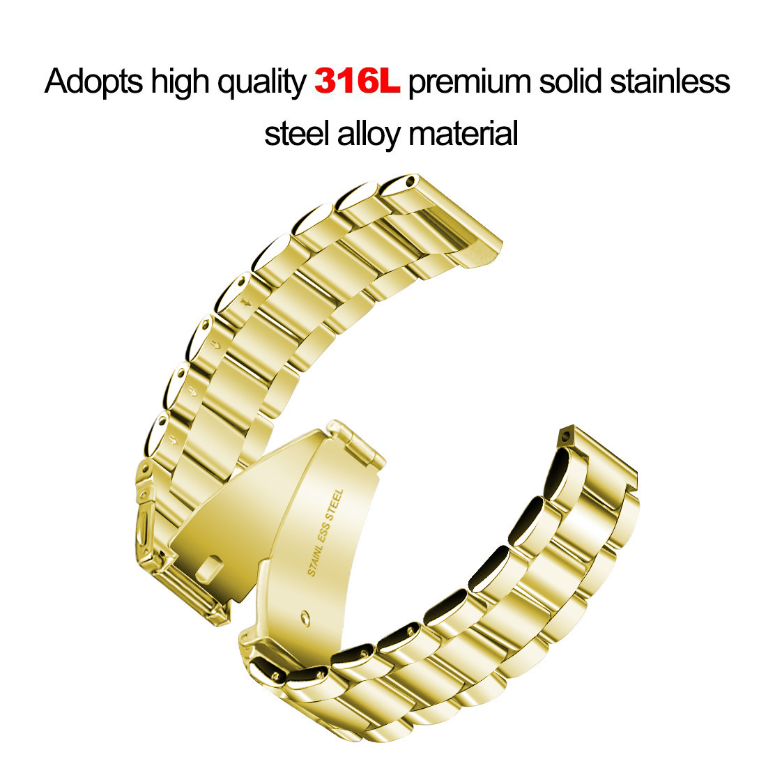 Bracelet acier perles Fitbit Versa - or