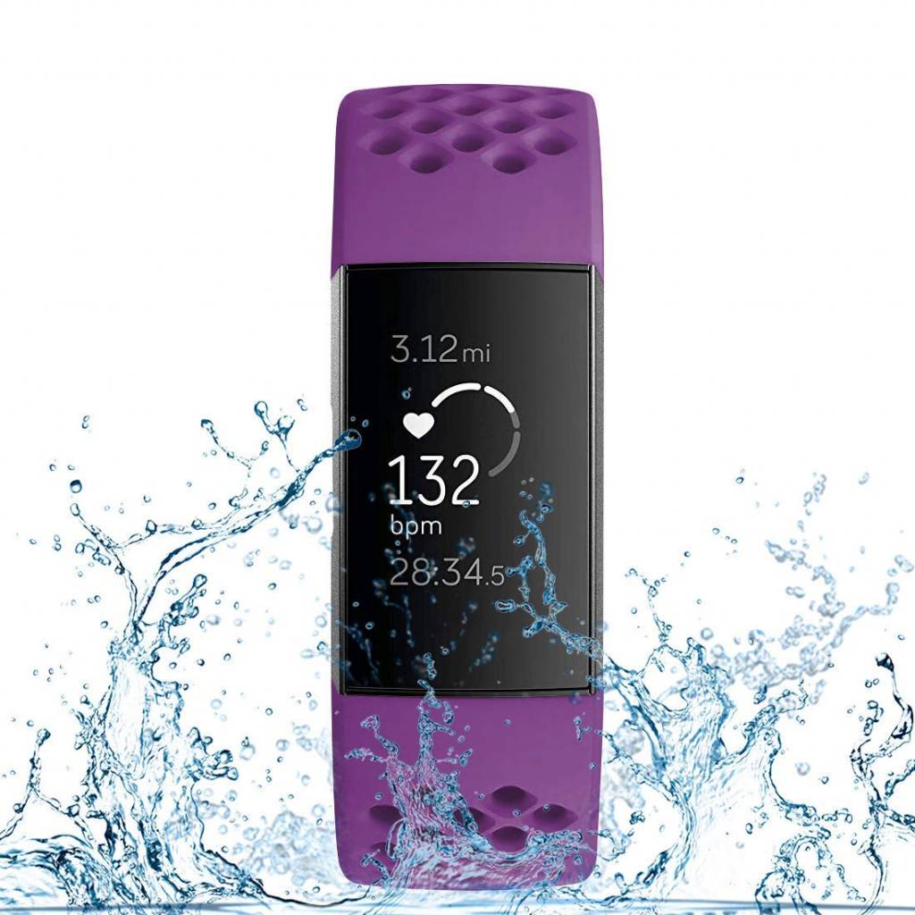 Bracelet sport point Fitbit Charge 3 & 4 - violet foncé