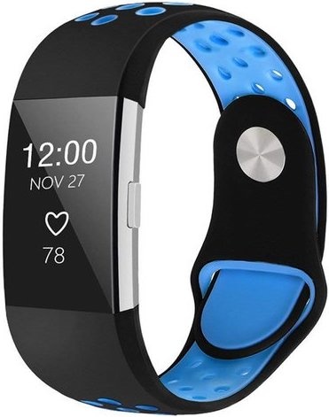 Bracelet sport double Fitbit Charge 2 - noir bleu