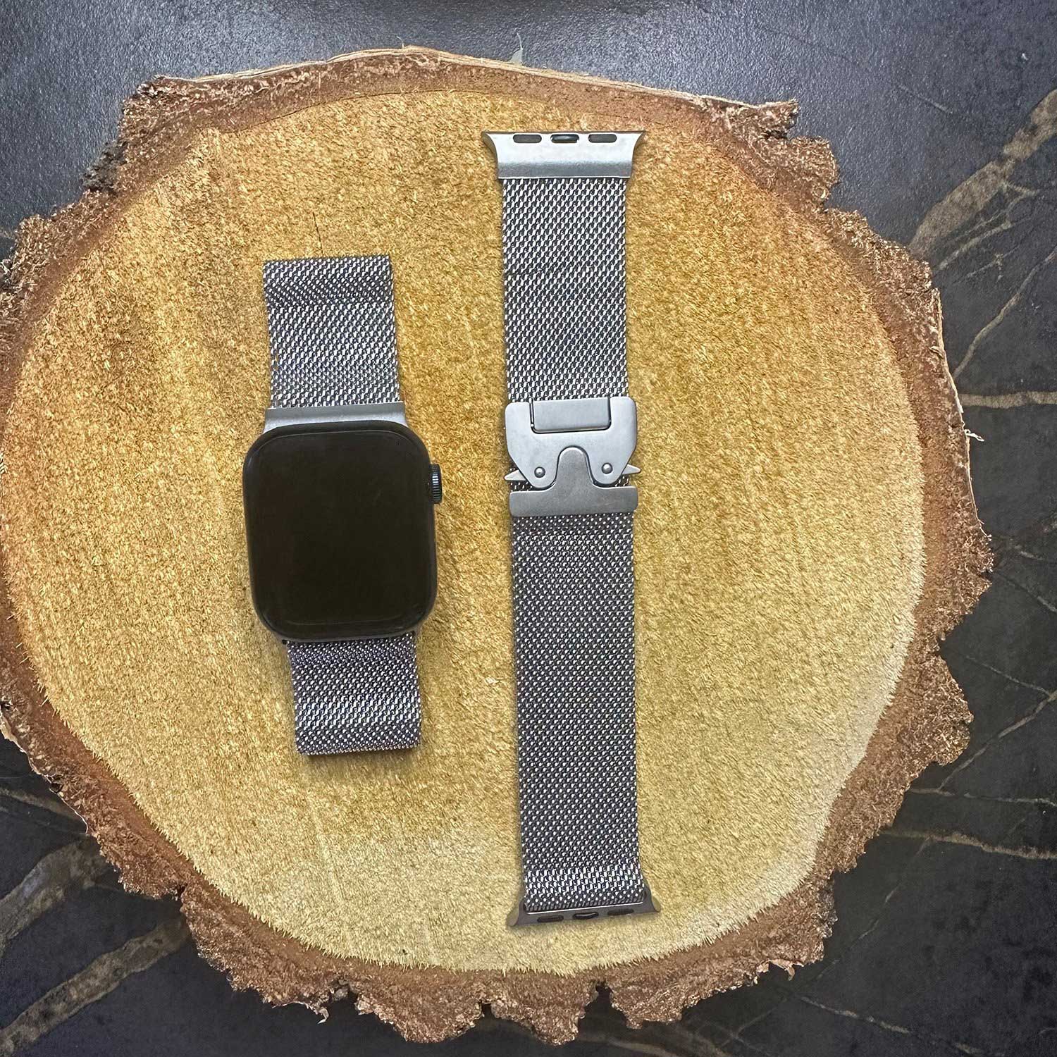 Bracelet à boucle Milanais Apple Watch - titane argent