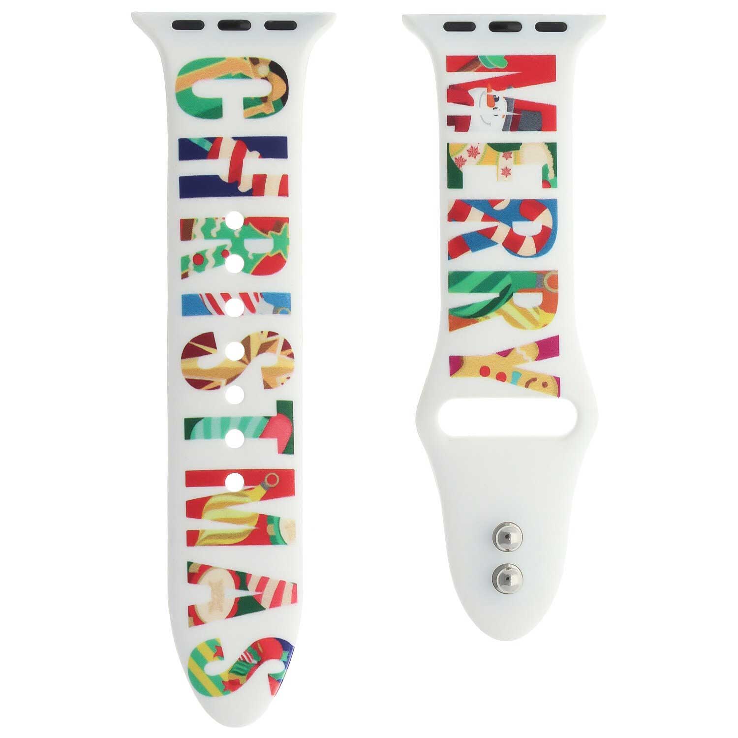 Bracelet sport imprimé Apple Watch - christmas merry christmas