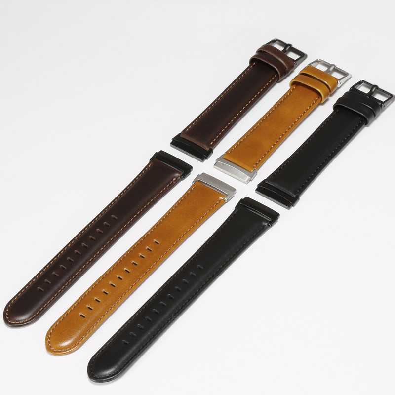 Bracelet véritable en cuir Fitbit Versa 3 / Sense - noir
