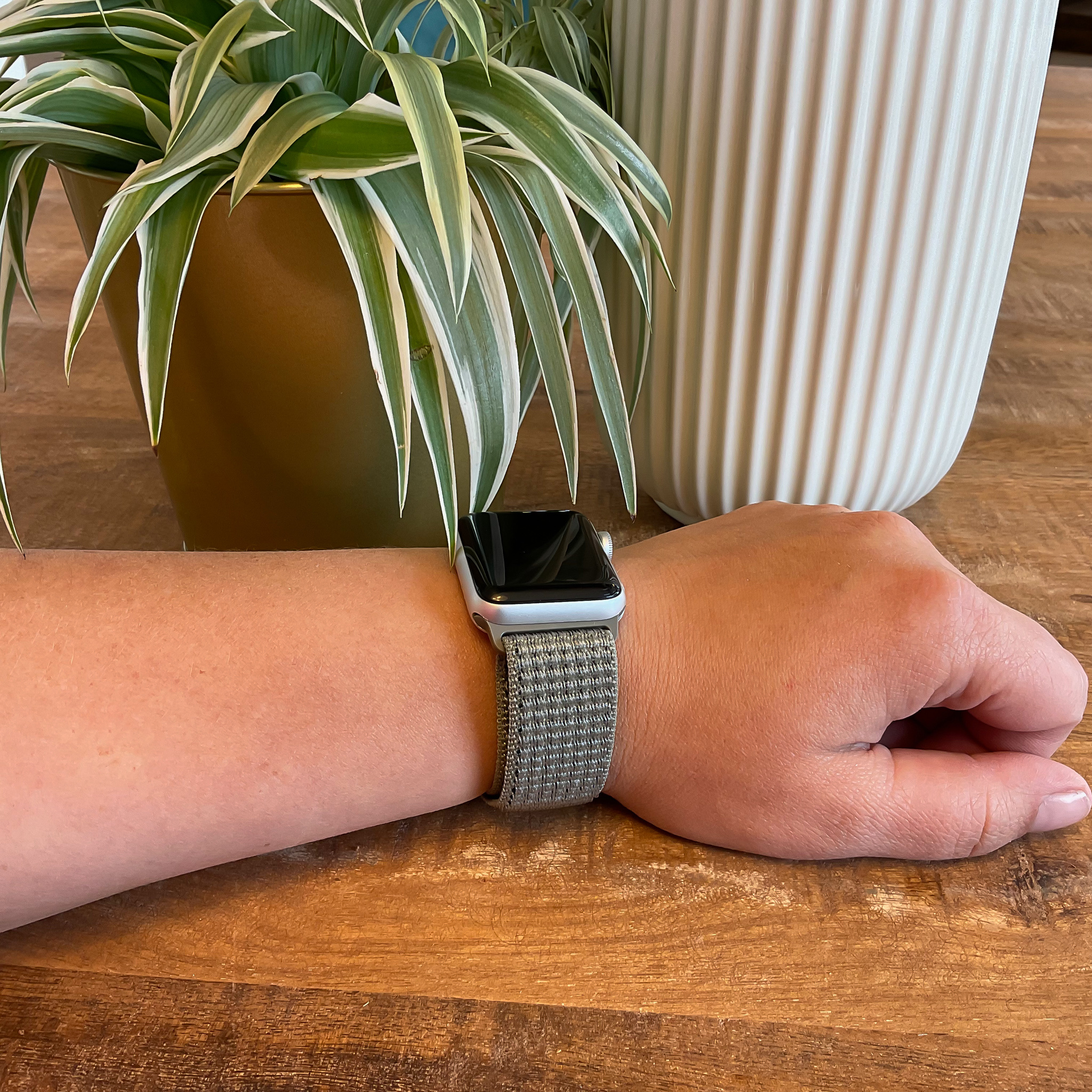 Bracelet boucle sport en nylon Apple Watch sportif - brouillard