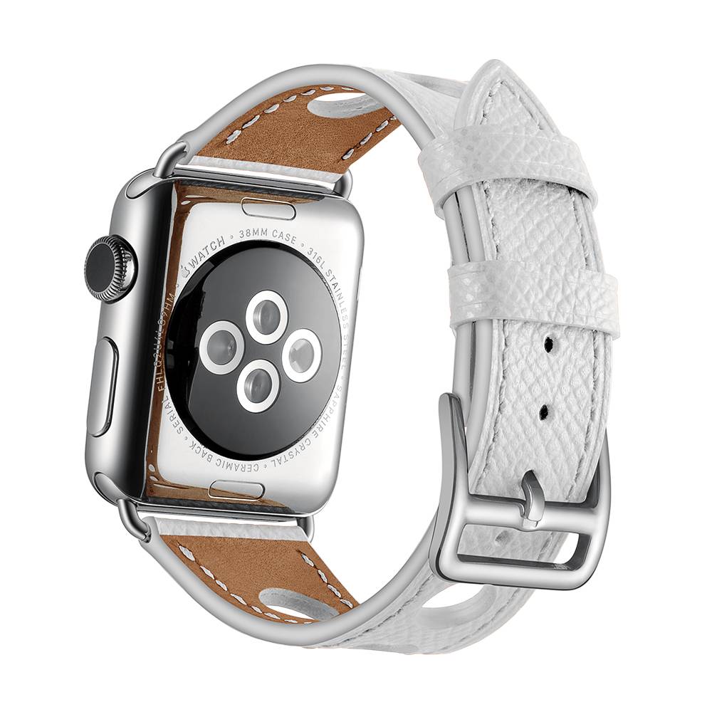 Bracelet en cuir Hermès Apple Watch - blanc