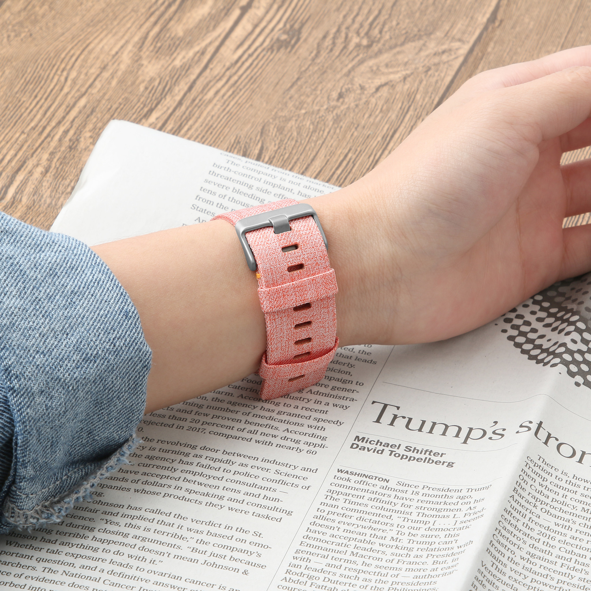 Bracelet boucle sport en nylon Fitbit Versa - orange