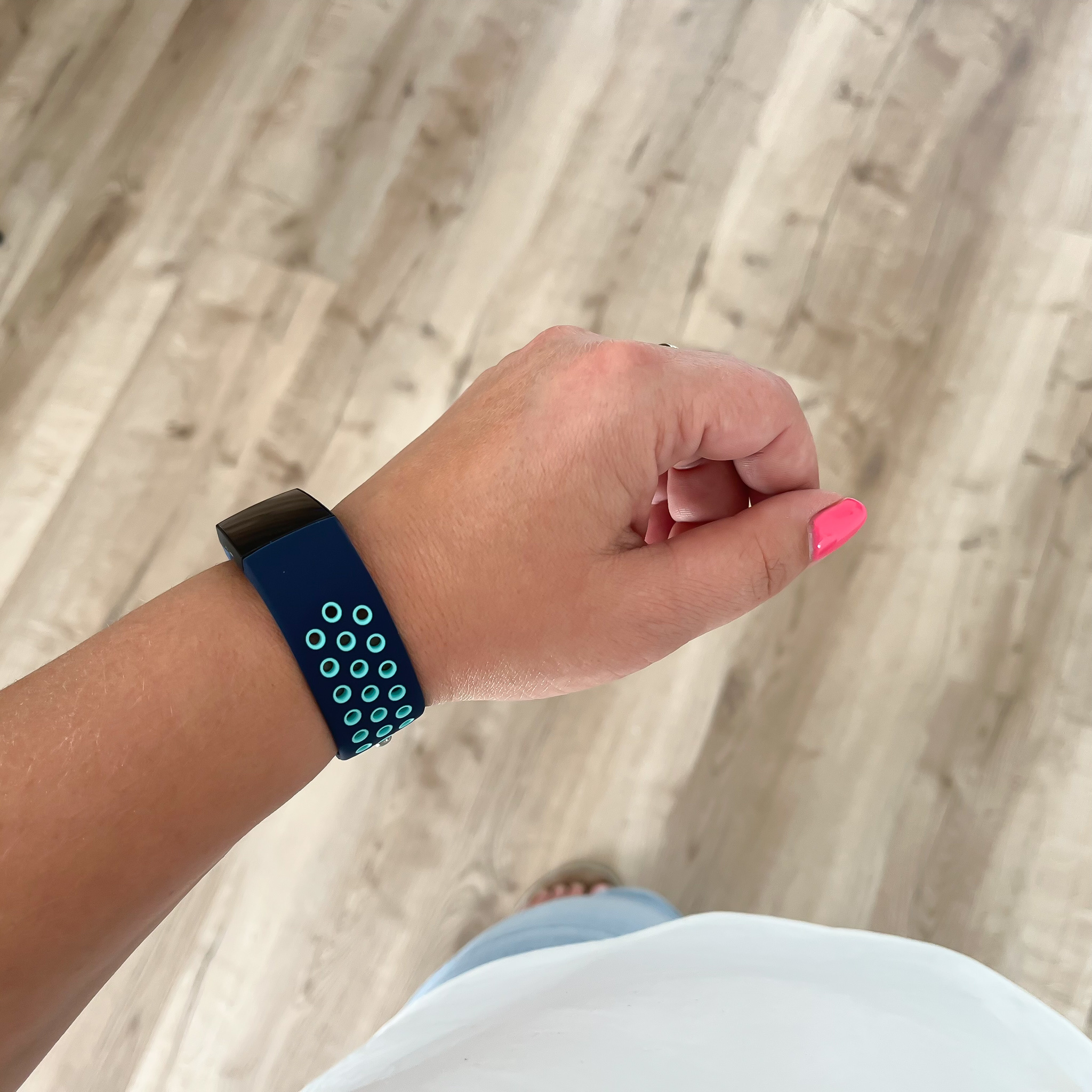Bracelet sport double Fitbit Charge 3 & 4 - bleu foncé bleu clair