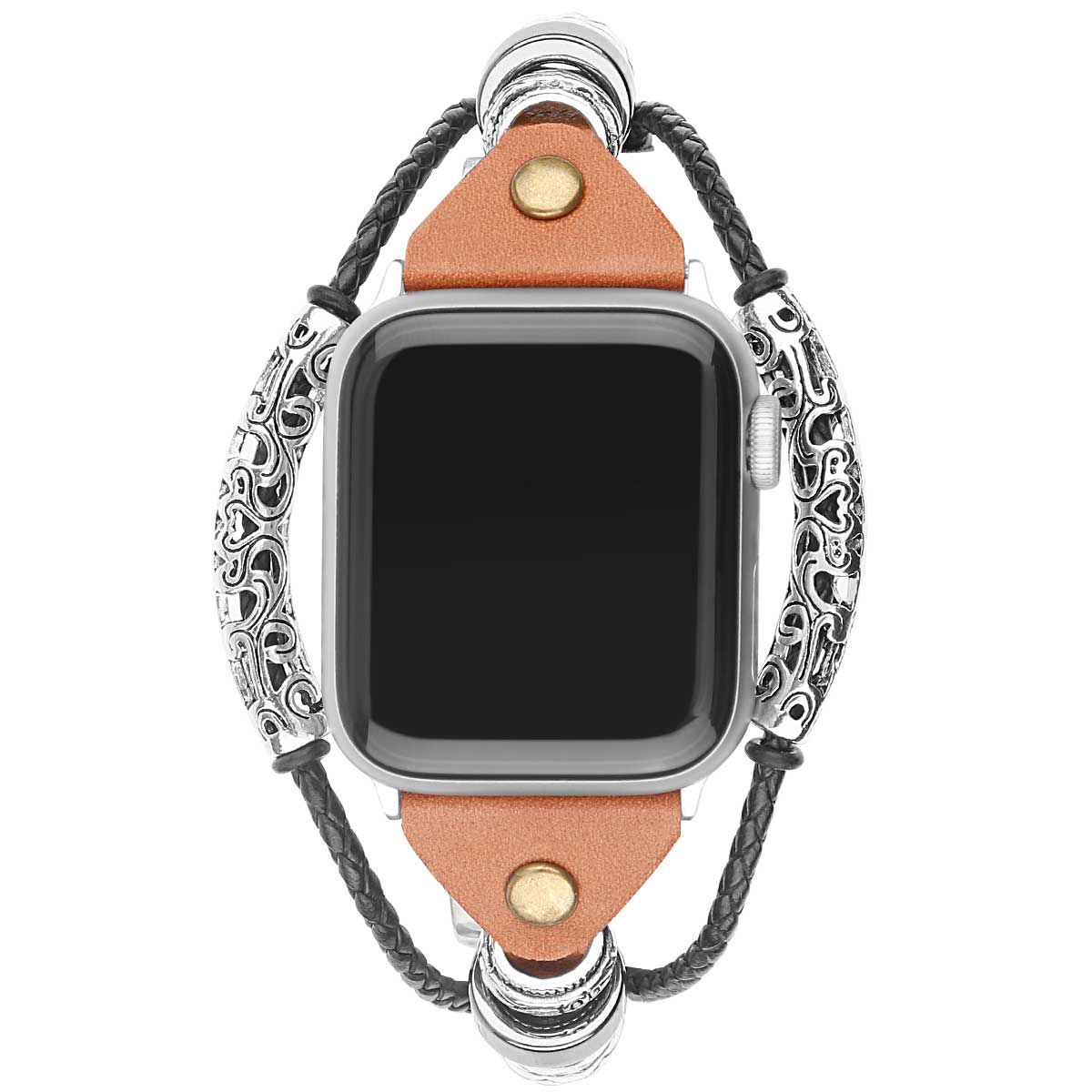 Bracelet en cuir bijoux robuste Apple Watch - brun clair