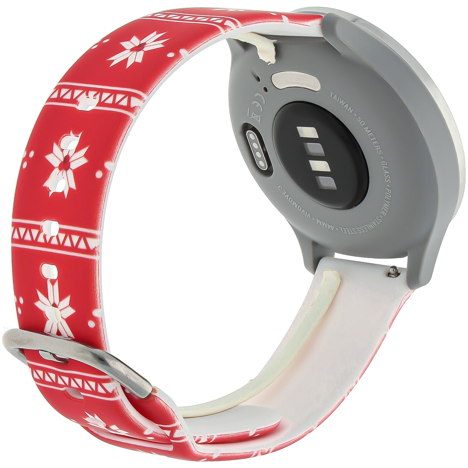 Bracelet sport imprimé Huawei Watch GT - rouge poinsettia de Noël