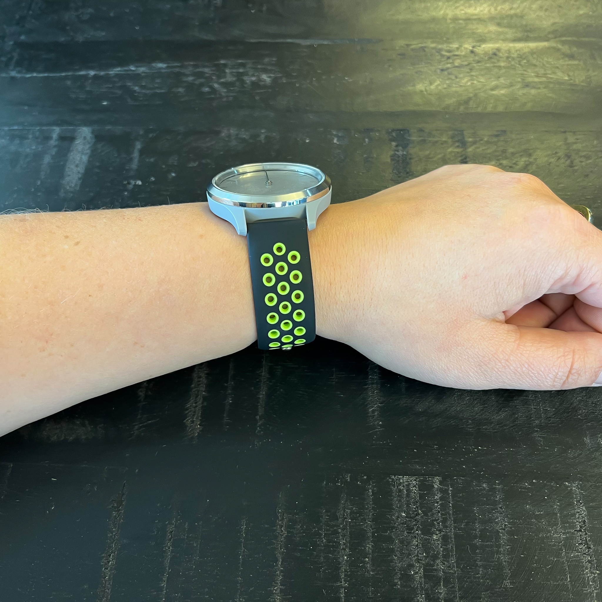 Bracelet sport double Garmin Vivoactive / Vivomove - noir vert