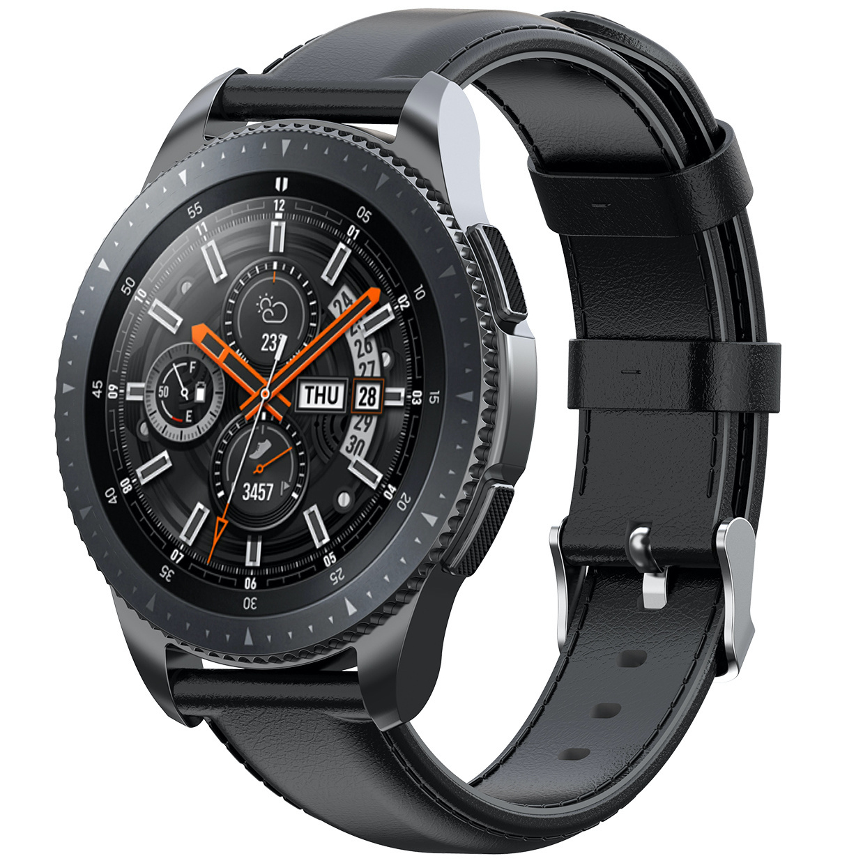 Bracelet en cuir Samsung Galaxy Watch - noir