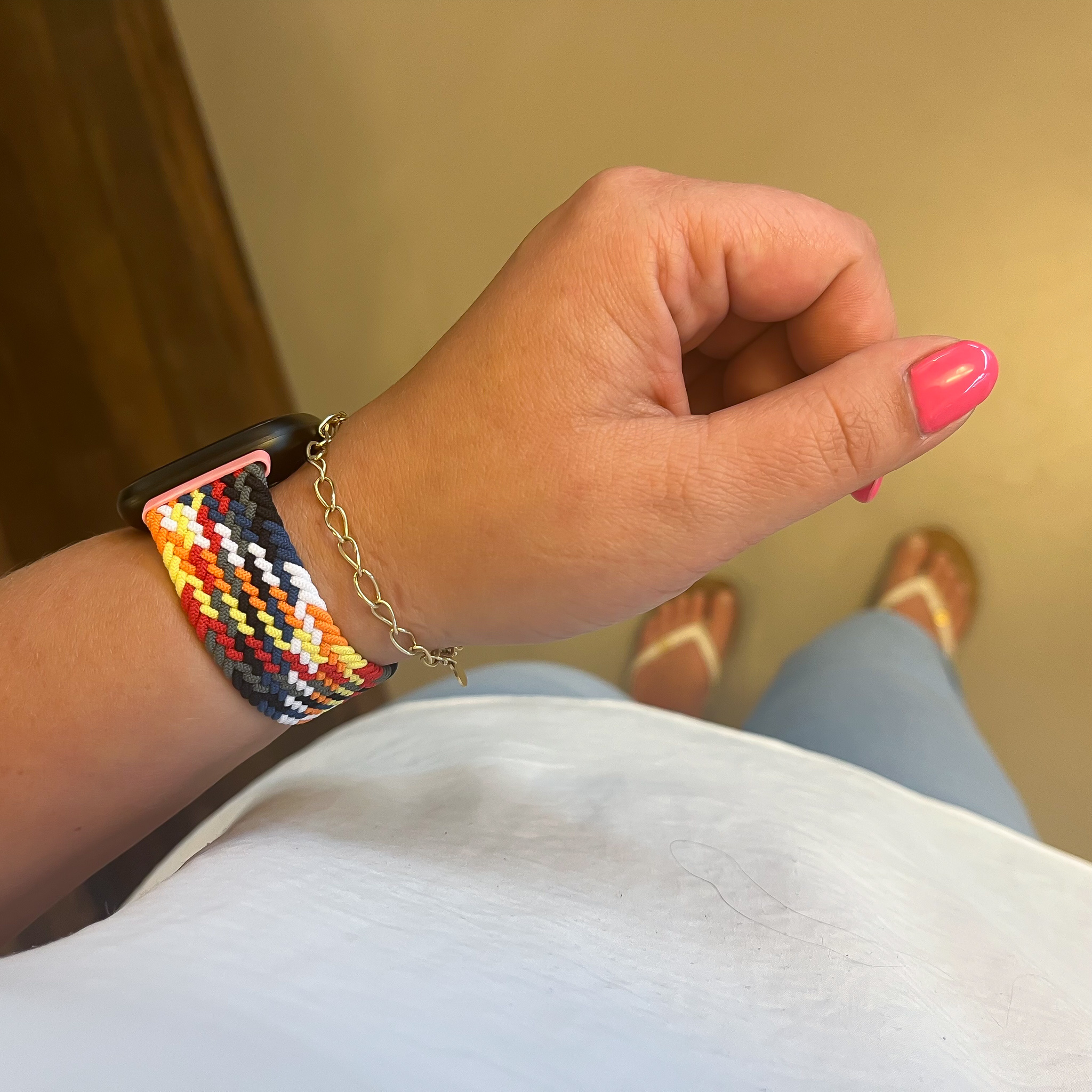 Bracelet nylon Boucle unique tressé Fitbit Versa 3 / Sense - coloré
