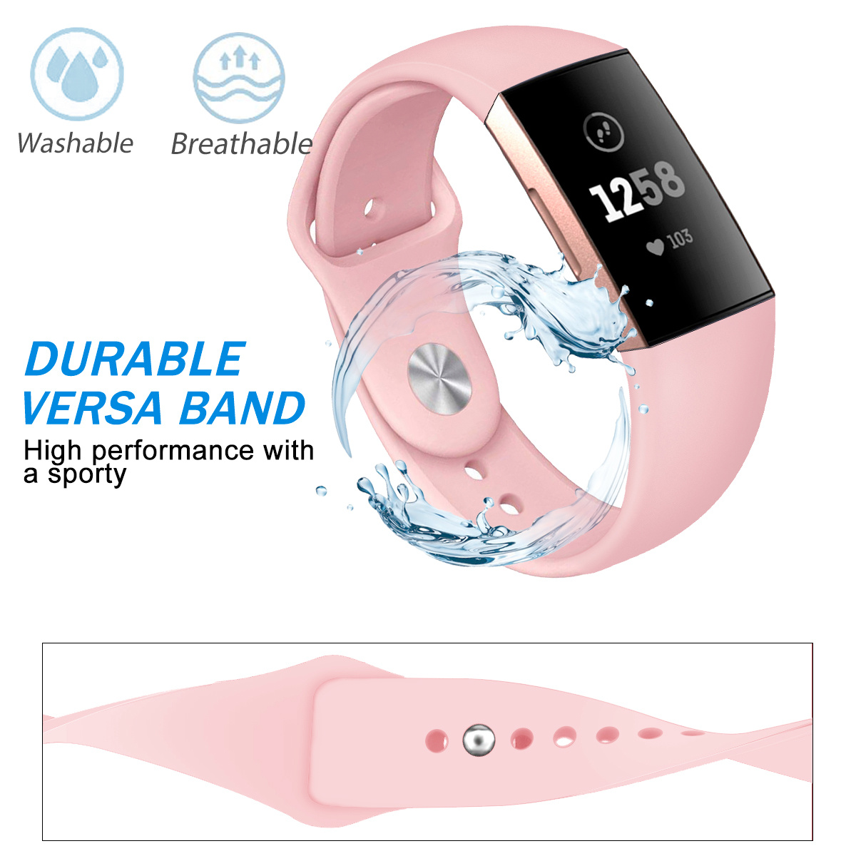 Bracelet sport Fitbit Charge 3 & 4 - rose
