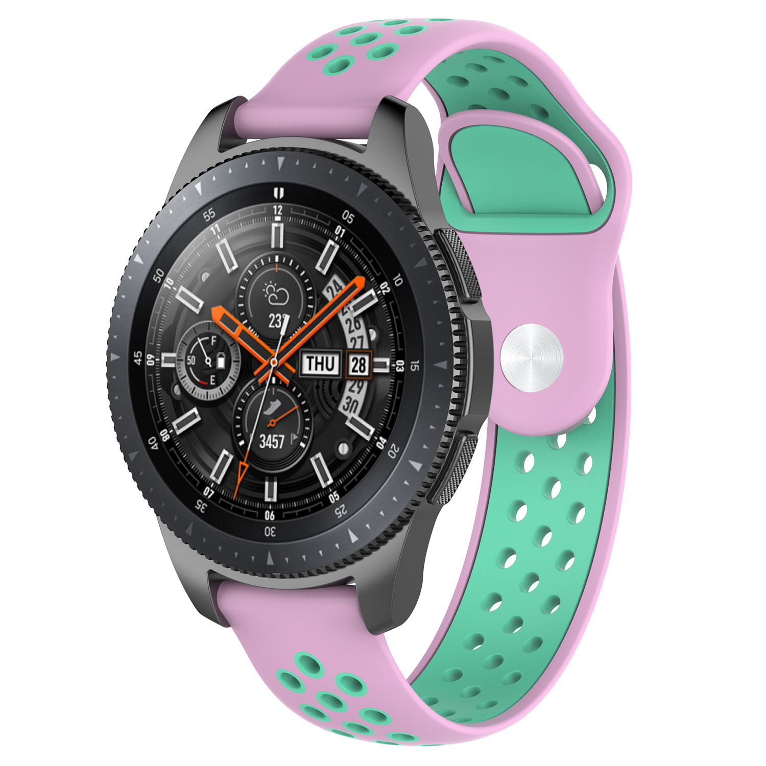 Bracelet sport double Samsung Galaxy Watch - rose sarcelle