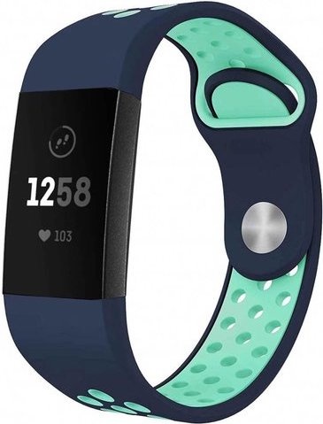 Bracelet sport double Fitbit Charge 3 & 4 - bleu foncé bleu clair