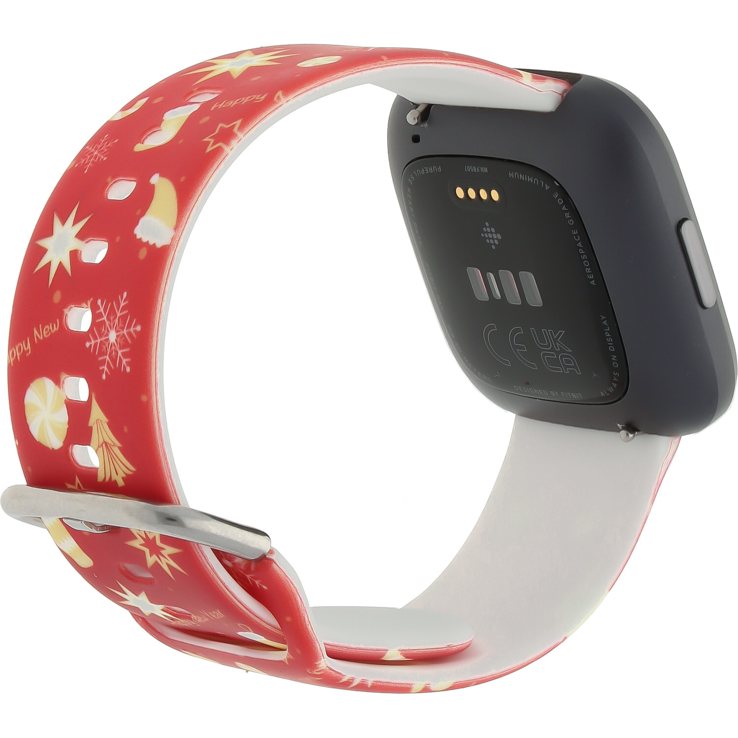 Bracelet sport imprimé Fitbit Versa - rouge Noël