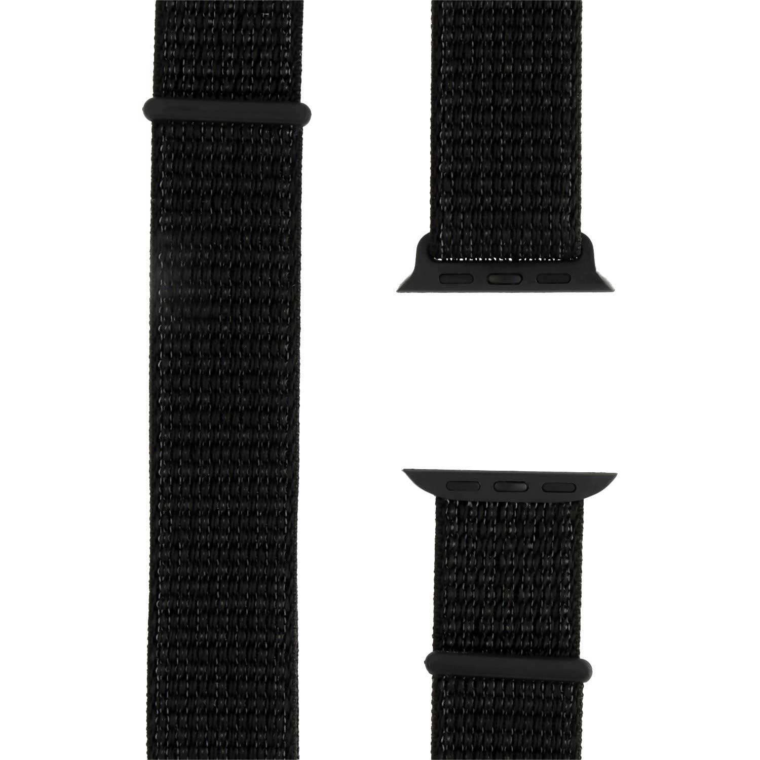 Bracelet boucle sport en nylon Apple Watch - réflecteur noir