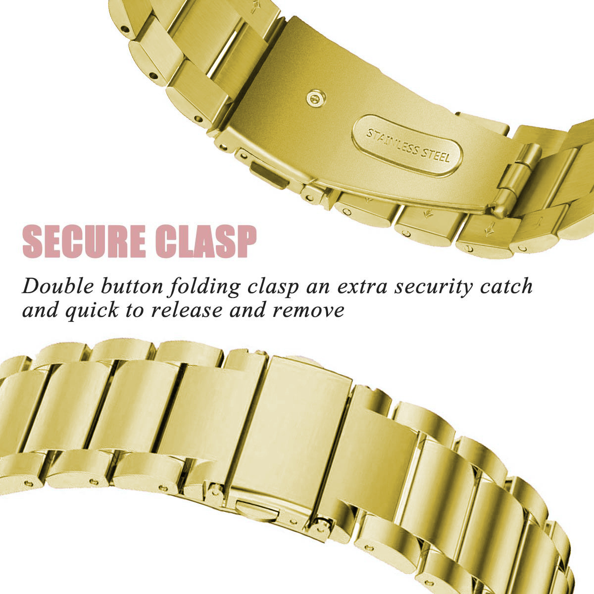 Bracelet acier perles Fitbit Versa - or