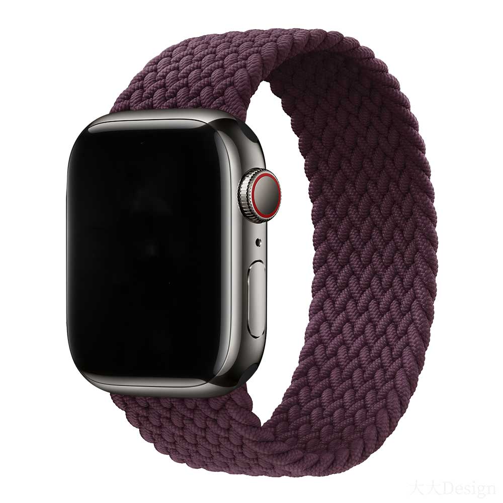 Bracelet nylon Boucle unique tressé Apple Watch - cerise
