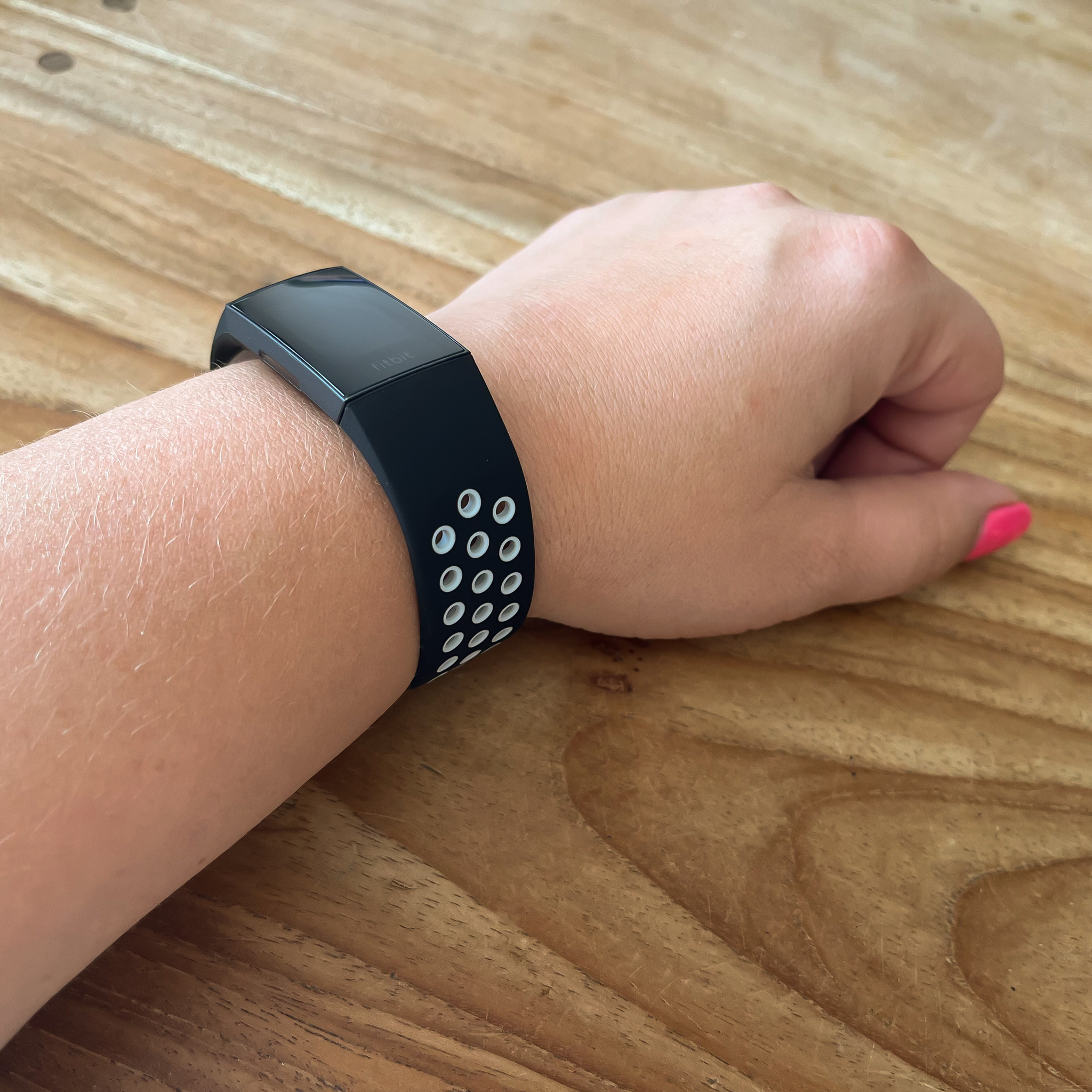 Bracelet sport double Fitbit Charge 3 & 4 - noir blanc