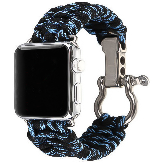 Bracelet corde en nylon Apple Watch - bleu camouflage