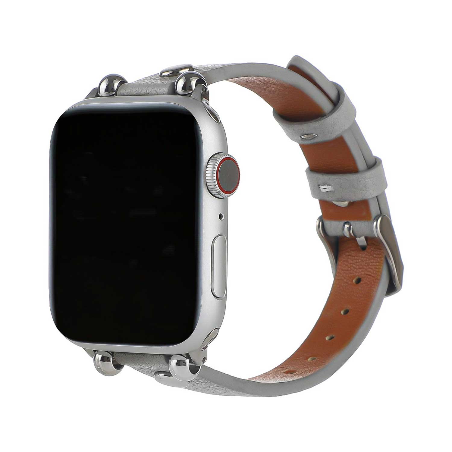 Bracelet en cuir fin Apple Watch - gris