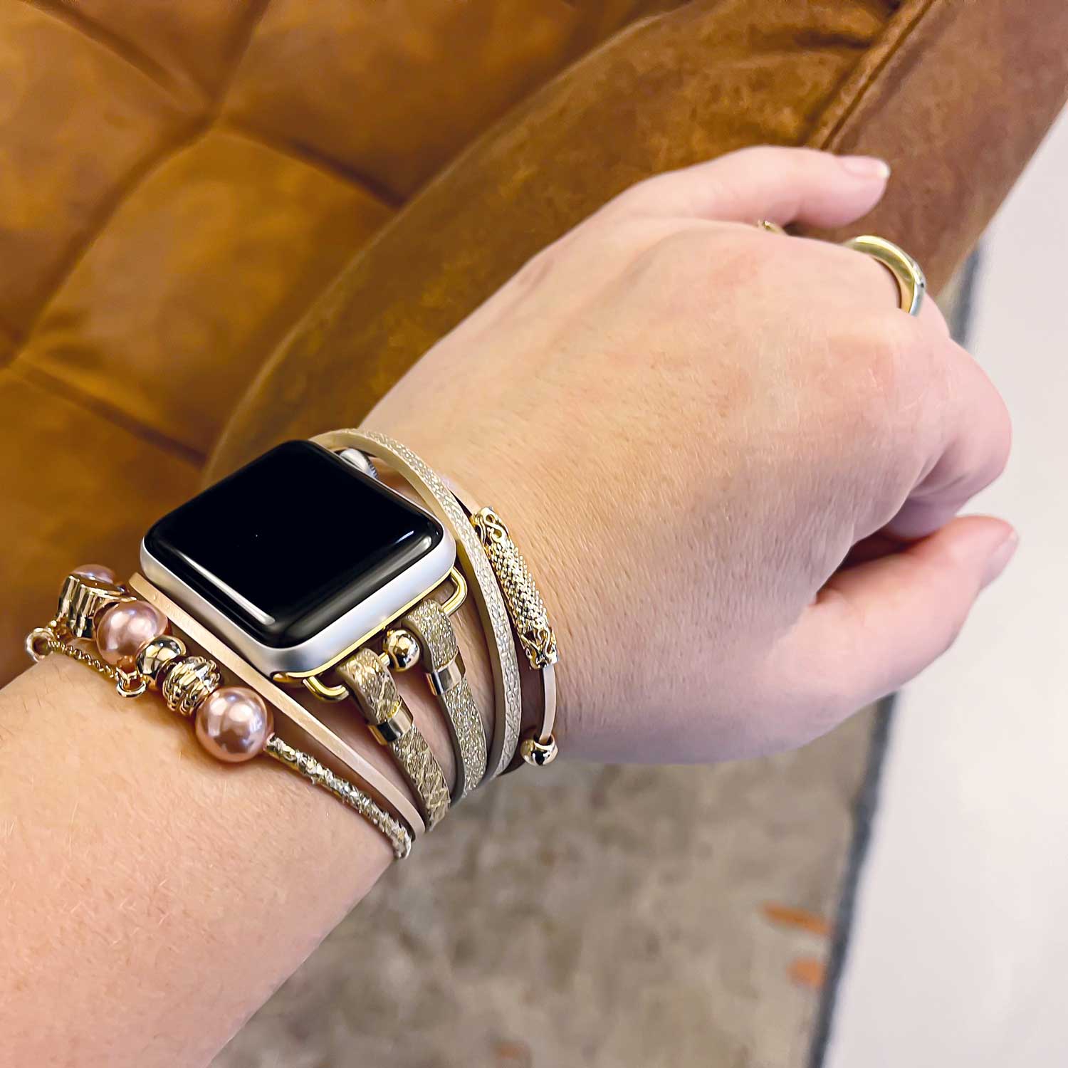 Bracelet à bijoux Apple Watch – Liz paillettes d'or