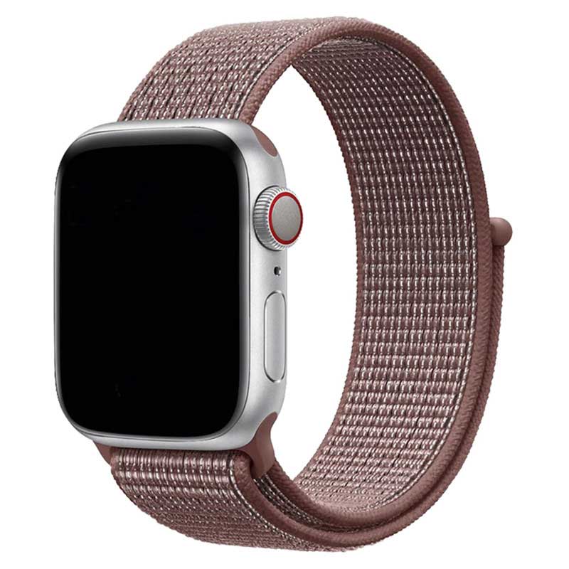 Bracelet boucle sport en nylon Apple Watch - mauve fumé