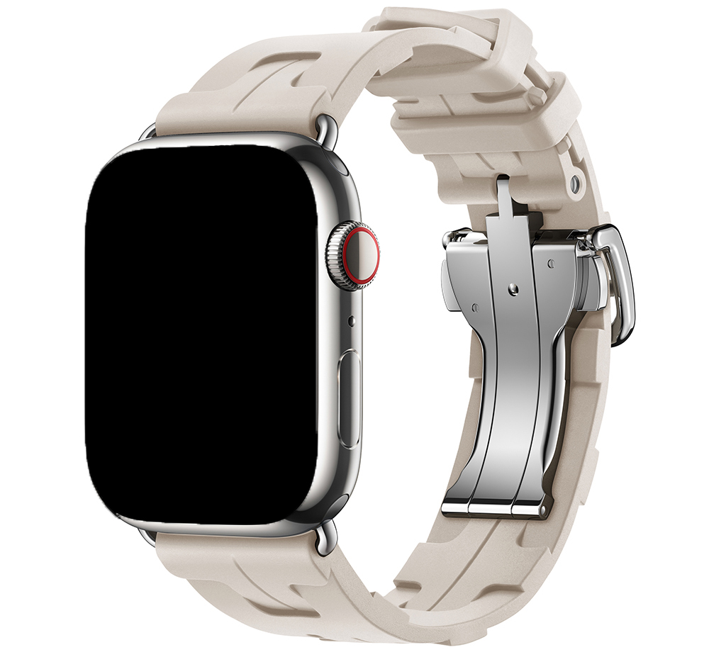 Bracelet sport Hermès simple tour kilim Apple Watch - lumière stellaire