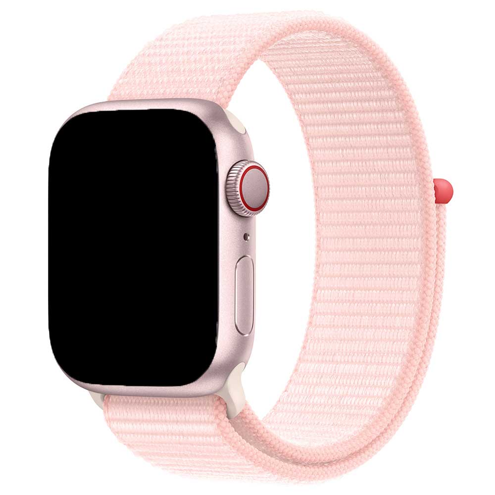 Bracelet boucle sport en nylon Apple Watch - rose pâle