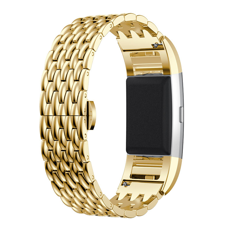Bracelet acier dragon Fitbit Charge 3 & 4 - or