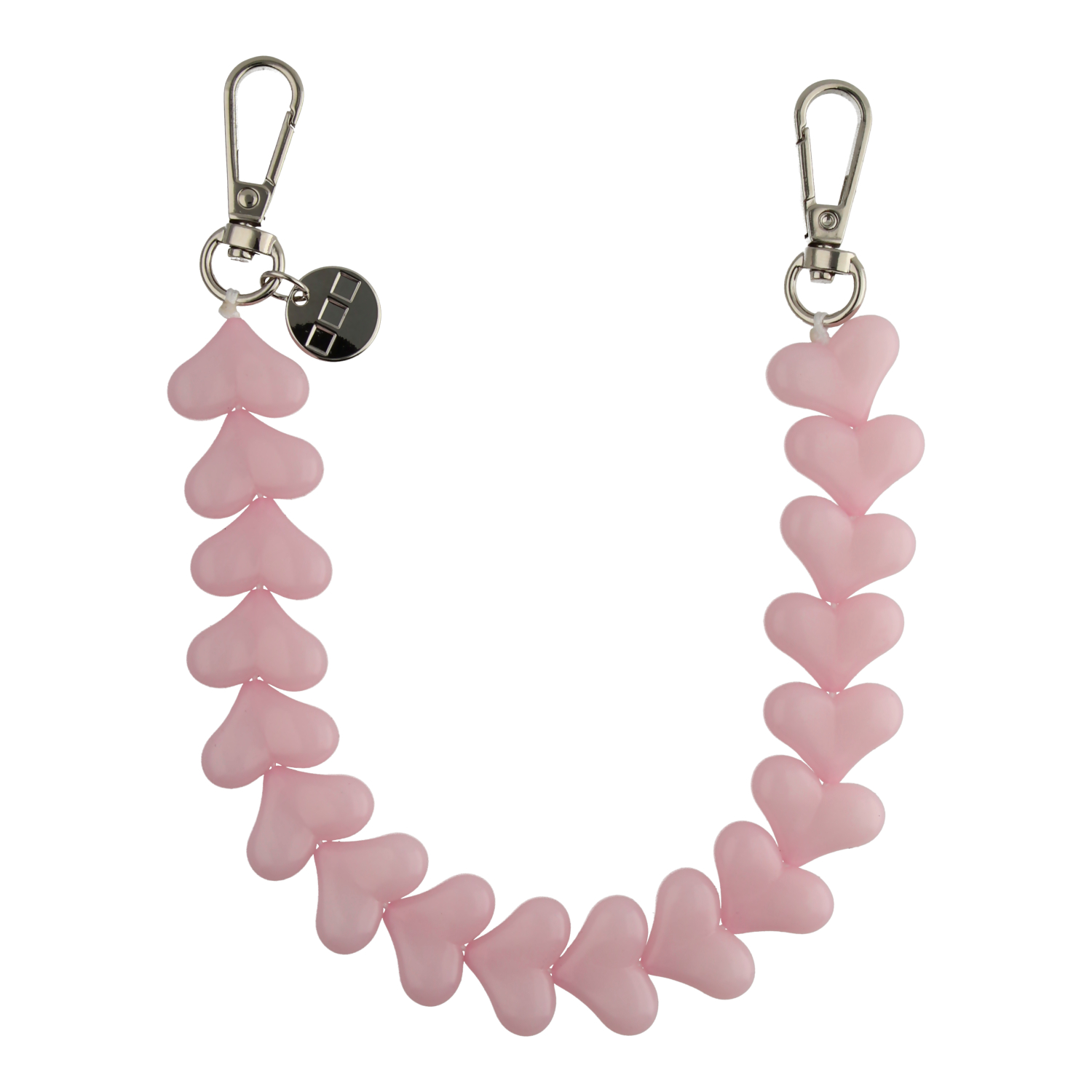 Cordon Téléphone Heart - rose uni - argent
