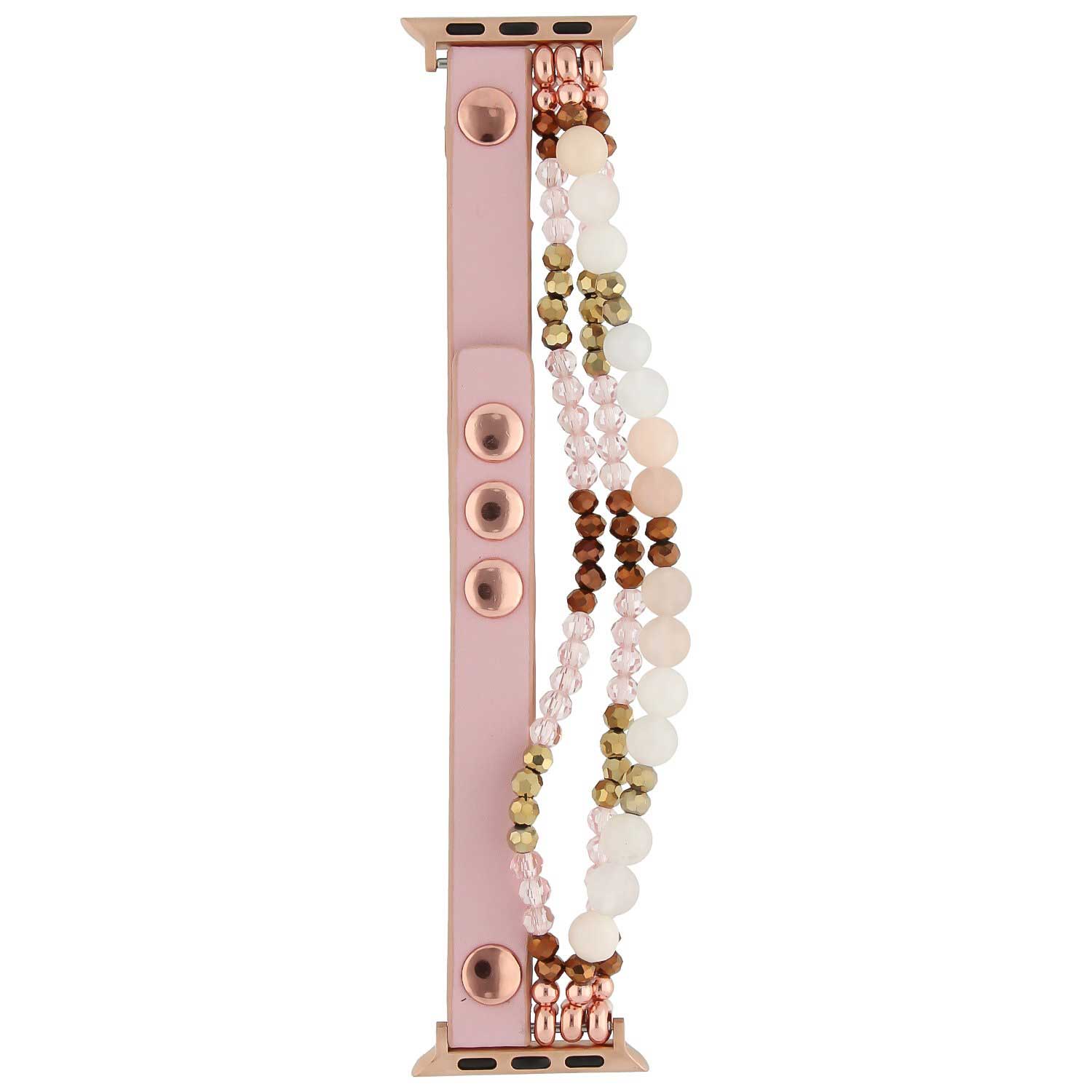 Bracelet en cuir bijoux Apple Watch - rose